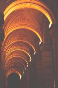 An arcade at night in Bologna, Italy, Europe An arcade at night in Bologna, Italy, Europe